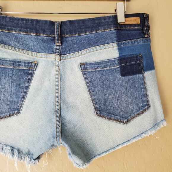 Blank NYC Cut Off Patchwork Denim Shorts - Picture 7 of 9